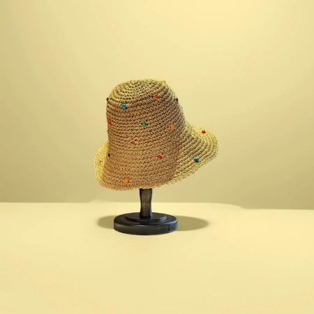 Natural straw woven straw hat for women, summer outdoor sun protection hat Natural straw woven straw hat for women, summer outdoor sun protection hat